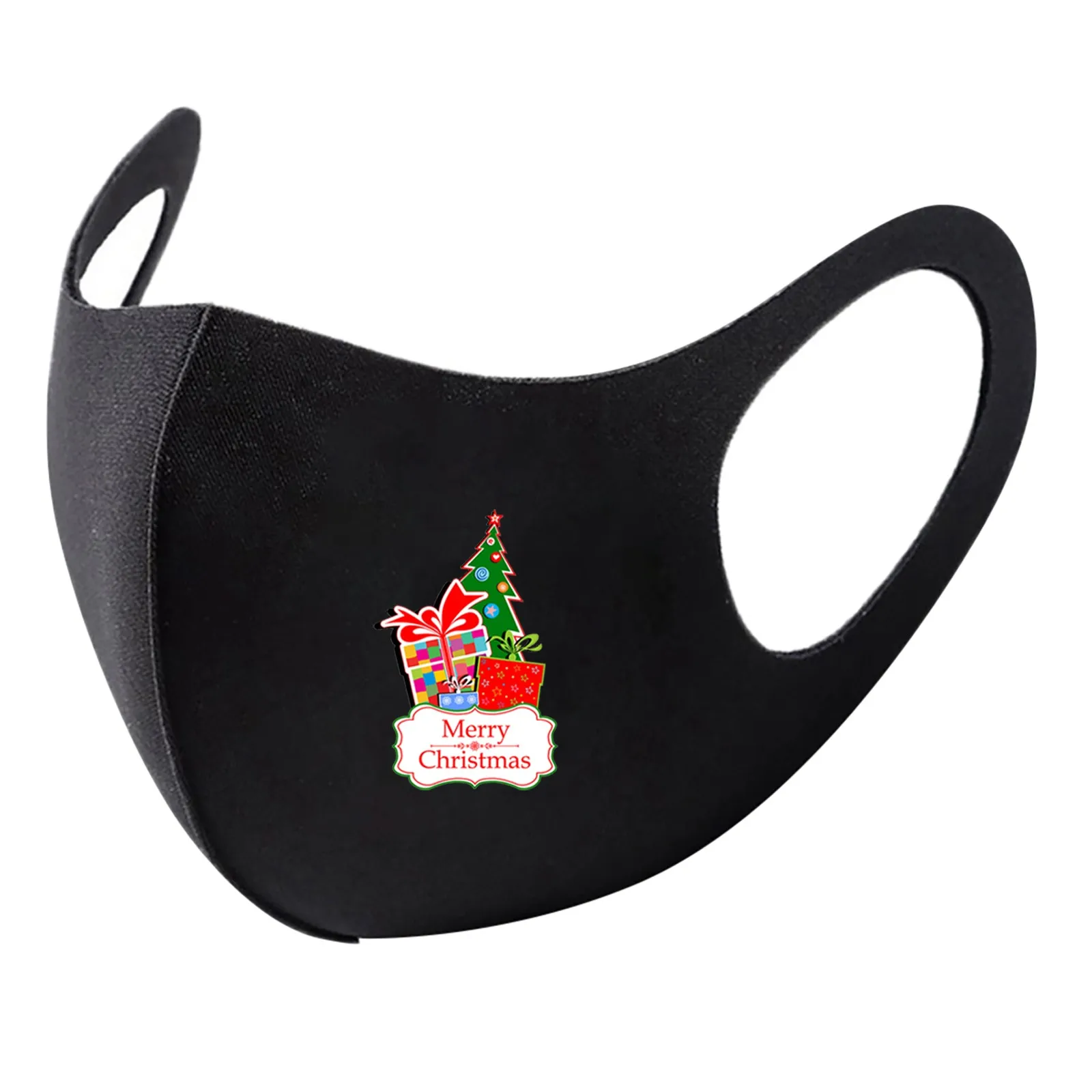 Многоразовые цветные Тканевая маска для лица моющиеся модный Рождественский