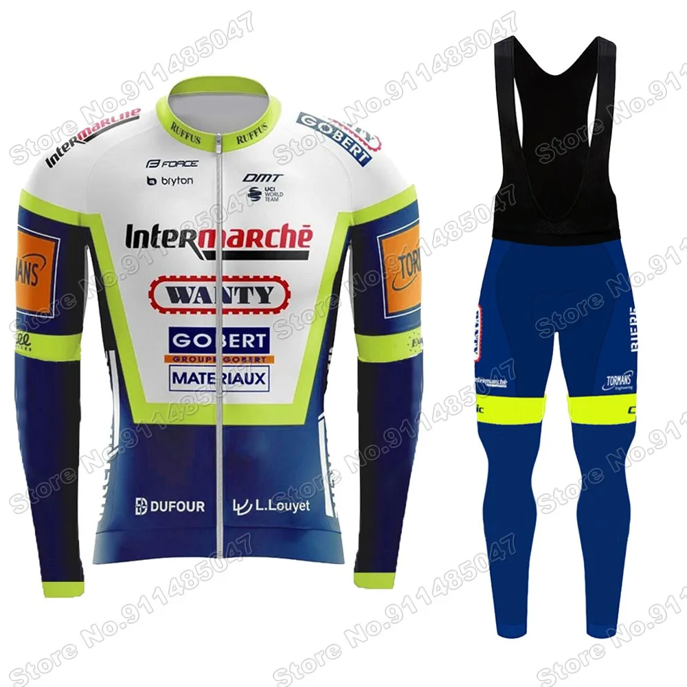 

Summer Wanty 2021 Team Cycling Jersey Set Clothing Suit Men Long Sleeve MTB Bike Road Bike Pants Bib Maillot Ropa Trikot