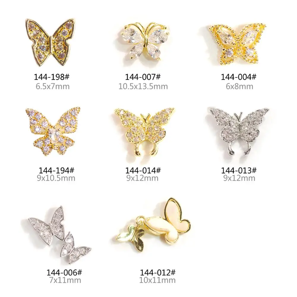

Украшения для ногтей, из сплава циркона, в форме бабочки, кристально прозрачные стразы, 4 шт./пакет
