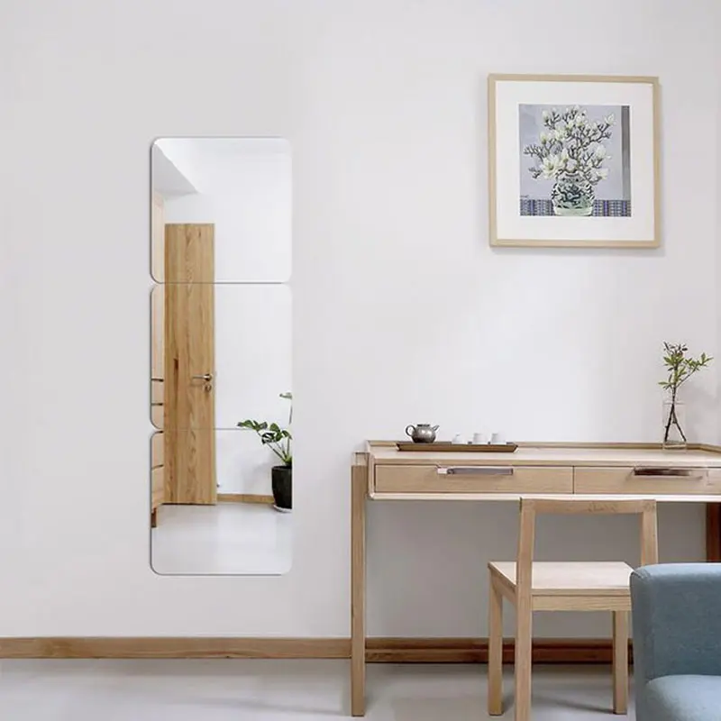 

1 Pcs 20*20cm Large Mirror Wall Sheet Stickers Decorative Wall Mirrors Home Decor Bathroom Bedroom Livingroom Modern Accessories