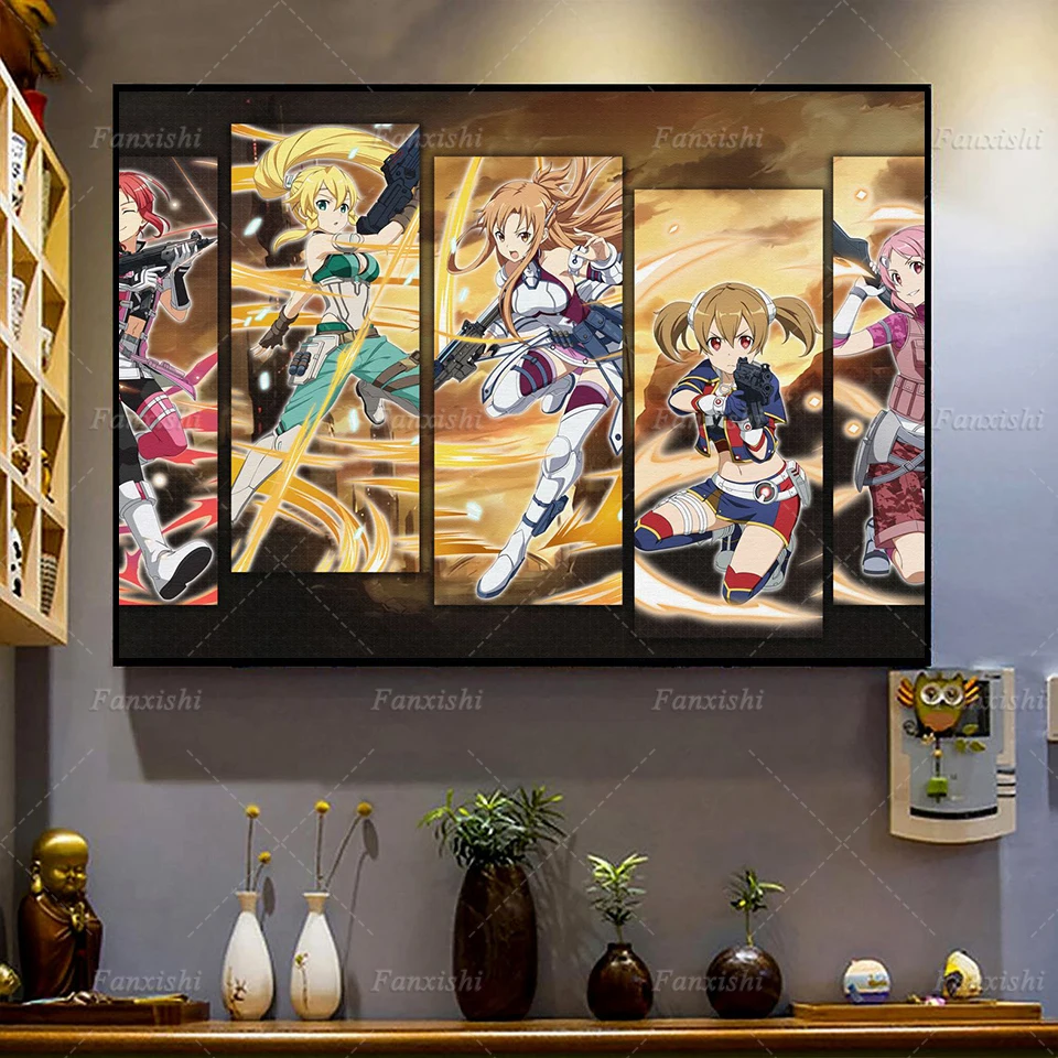 

Japanese Anime Sword Art Online Canvas Poster Painting Home Decor Cuadros Nordic Modern Living Room Decor Wall Art Prints Gift