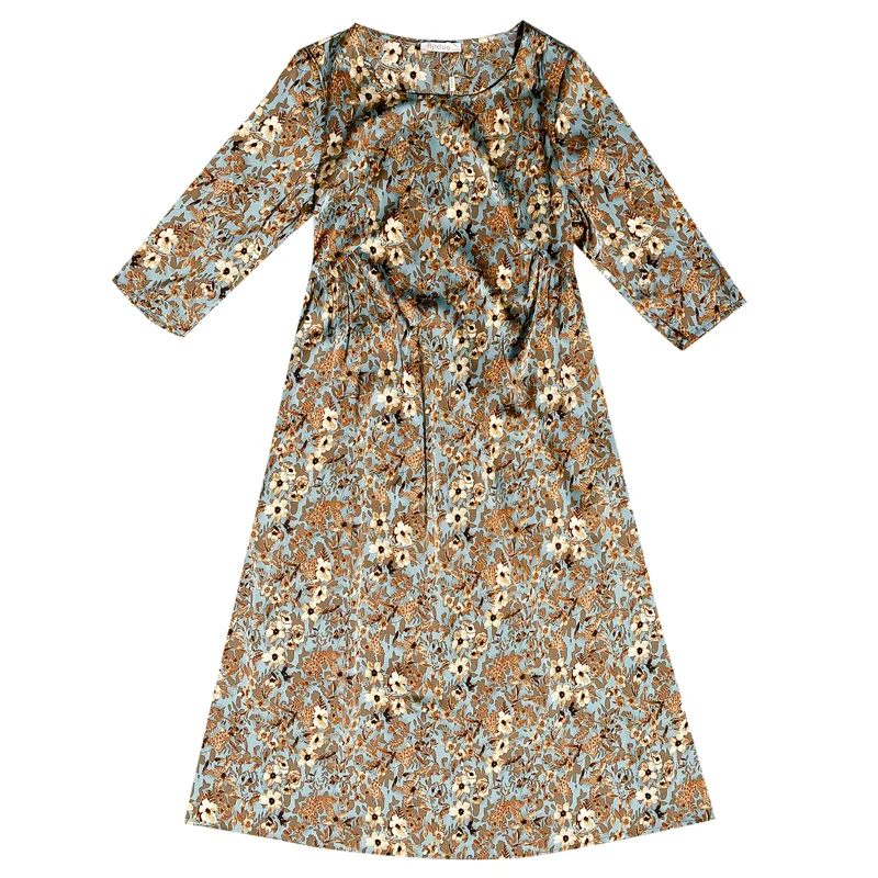 

COIGARSAM 4XL Plus Size Floral Print Women dress New Spring Chiffon Dresses Design And Color 2092