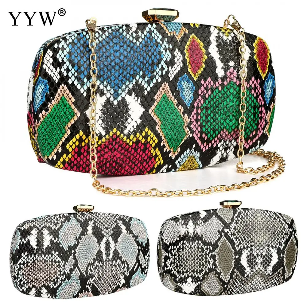 Женская сумочка со змеиным узором вечерние клатчи разных цветов для свадебного