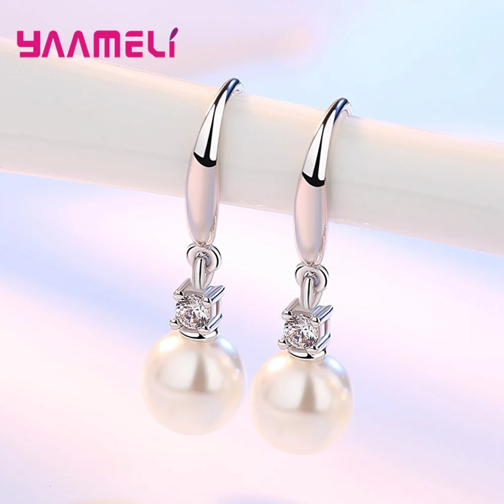 Серьги с подвеской в виде жемчуга Женские Романтические большие круглые серьги