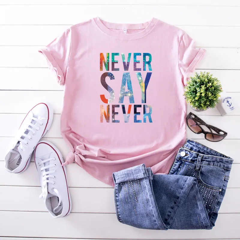 

Plus Size Letters Printed TShirt Women Streetwear 100%Cotton T Shirt O Neck Casual Short Sleeve Tees Summer Tops for Women 2021