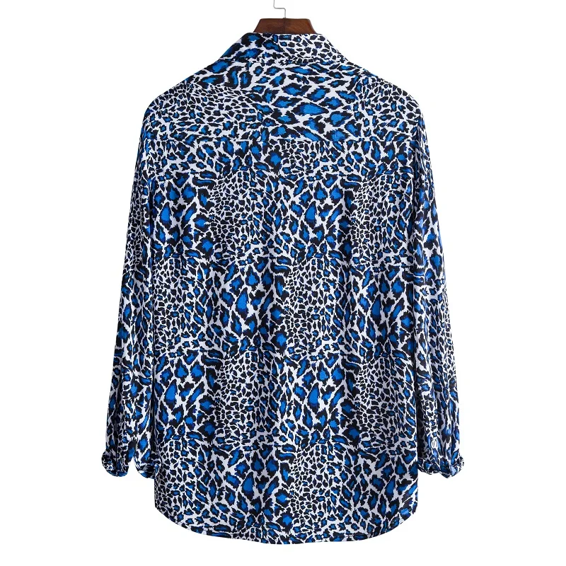 Men's Shirt Long Sleeve Hawaiian Social Luxury Button Up Cardigan Blouses Wholesale 2021Single Breasted Turn-down Collar Broad