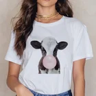 Женская футболка с принтом в виде животных и пузырей, harajuku, женская футболка с графическим принтом, Повседневная Уличная одежда, футболки
