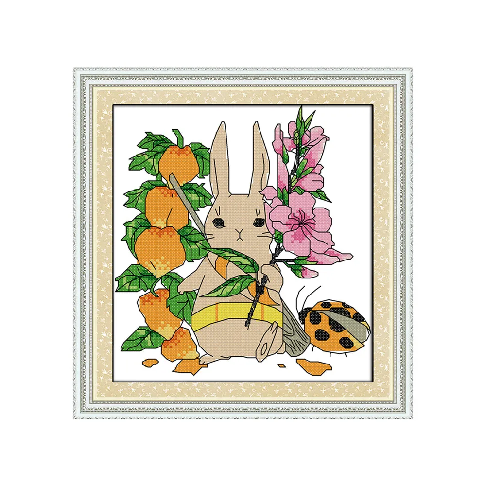 Набор для шитья кроликов набор ручного с рисунками животных и цветов рукоделие