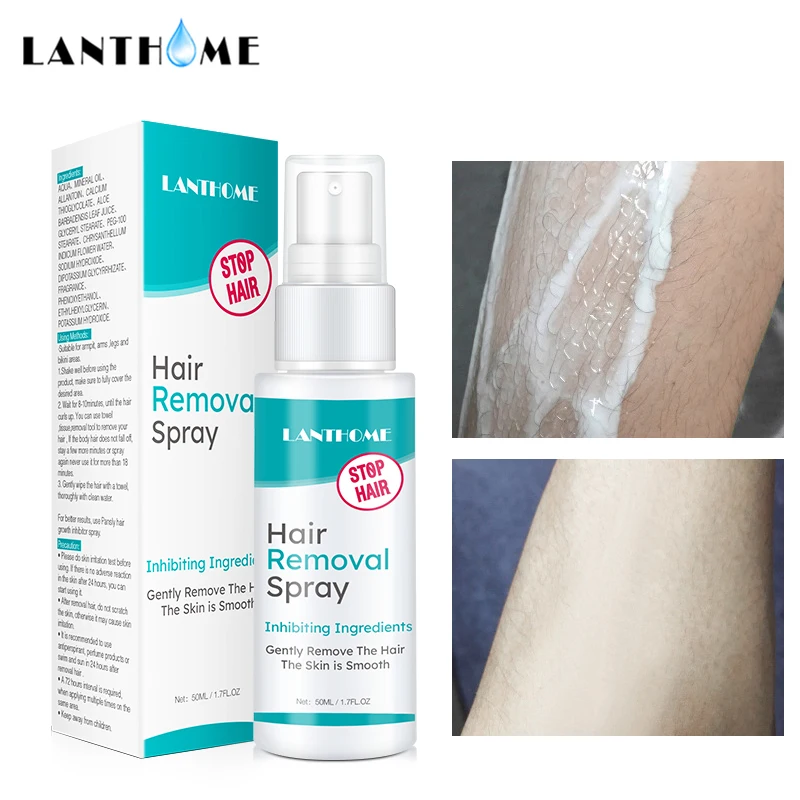 

Lanthome Hair Removal Cream Spray Face Body Hair Depilatory Beard Bikini Legs Armpit 50ml Painless Hair Remover Spray