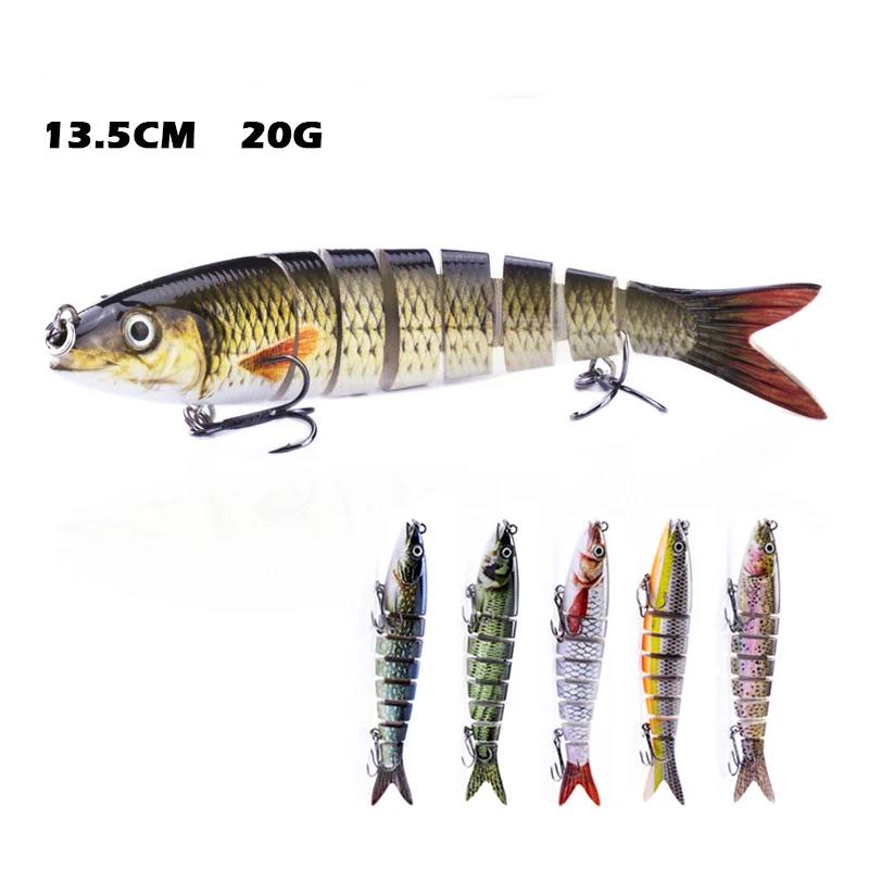 

13.5cm/19g sinking swaying Lure multi section bait 8 false bait plastic bait sea fishing long throw fresh water fishing gear