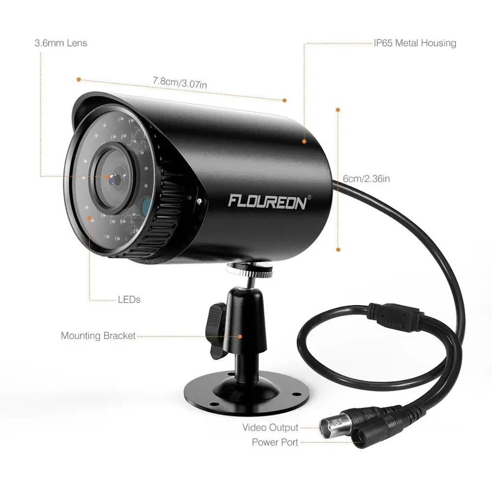 FLOUREON система видеонаблюдения 4CH 1080N DVR рекордер комплект с 4 шт 720p Всепогодная камера безопасности с датчиком движения оповещение по электронной почте