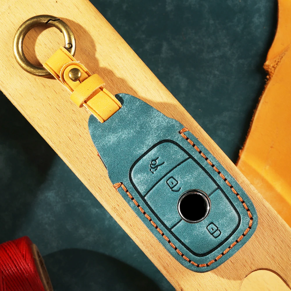 Высококачественный кожаный чехол для автомобильного ключа защитный Mercedes Benz 2017 E