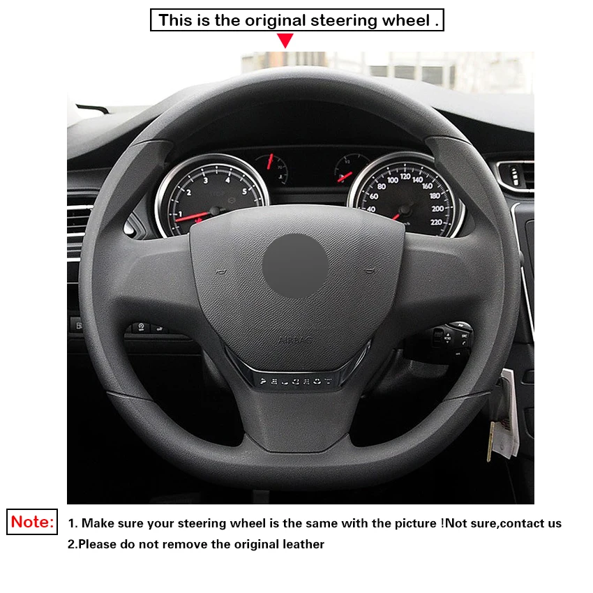 Черный PU искусственная кожа чехол на руль для Citroen C3 C3-XR- C4- peugeot 408- Traveller