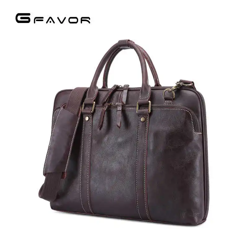 

Horse Crazy Vintage Leather Men Briefcase Laptop Bag Work Business Bag Genuine Leather Briefcase Men Shoulder Bag Crossbody bag