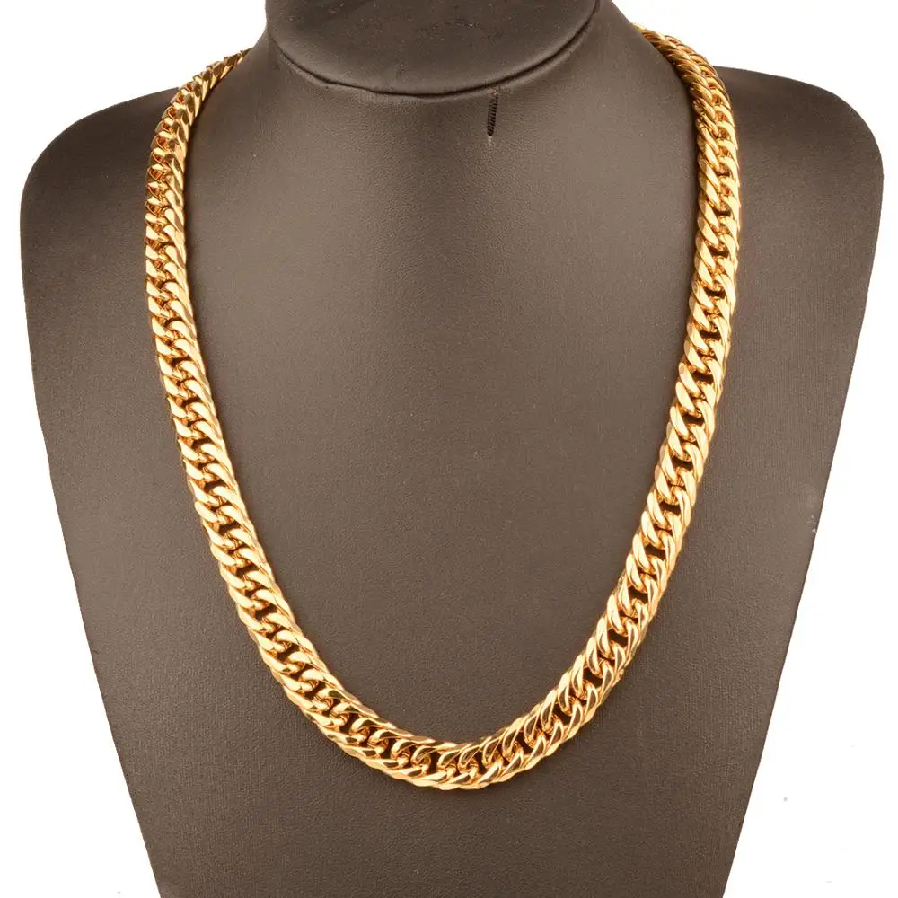 Хип-хоп ожерелье унисекс для золотого цвета из толстой нержавеющей стали хиппи