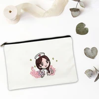 cartoon female nurse cosmetic bag for makeup mini travel kit storage bags organizer pouch small make up free shipping womens