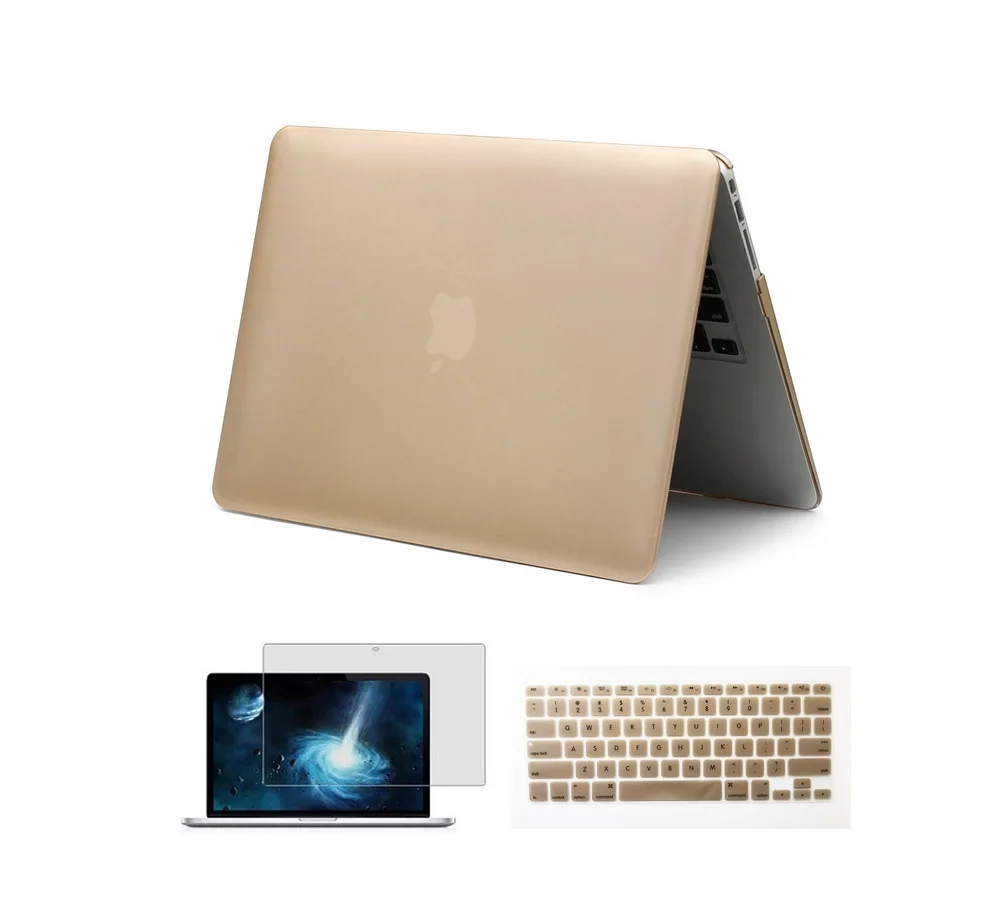 Glod Матовый жесткий чехол для ноутбука, защитный чехол для Macbook Air Pro с retina Touch Bar 11 12 13 15 16 дюймов - Цвет: Glod