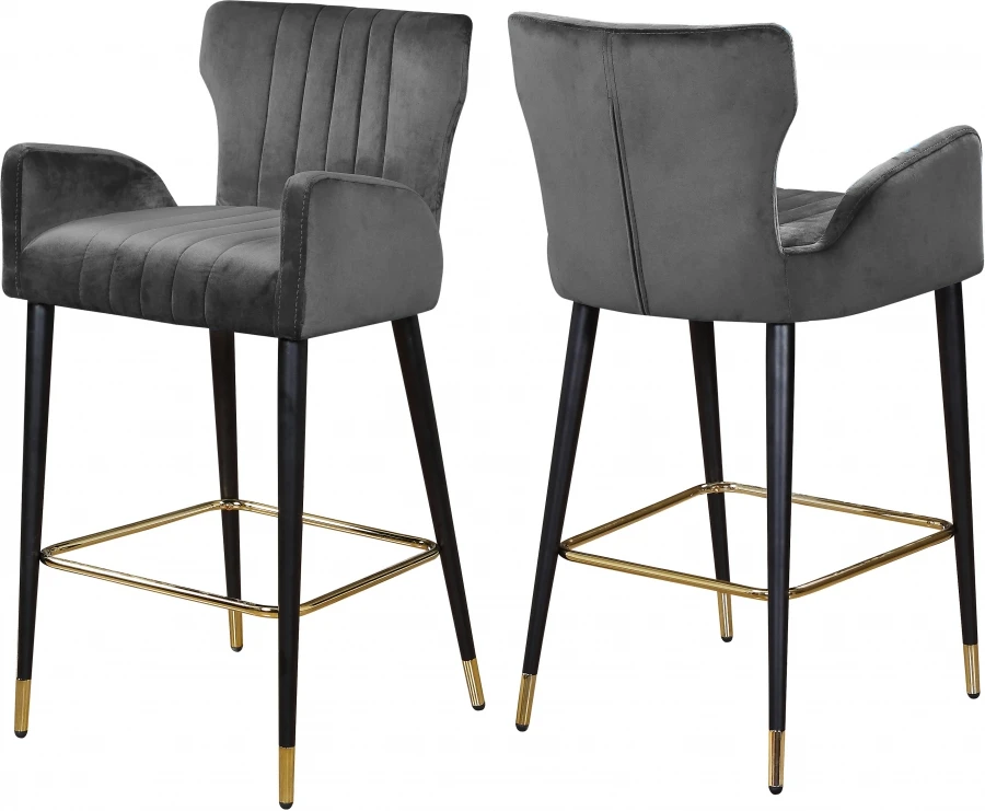 

2Pcs/Set Grey metal Leg High Back Chair Modern Bar Chair High Foot Bar Stool Kitchen Furniture for counter bar coffee shop