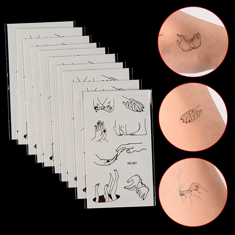 

10 Sheet Temporary Tattoo Fake Tattoo Stickers Couple Tattoo Love Lovers Wrist Tattoo