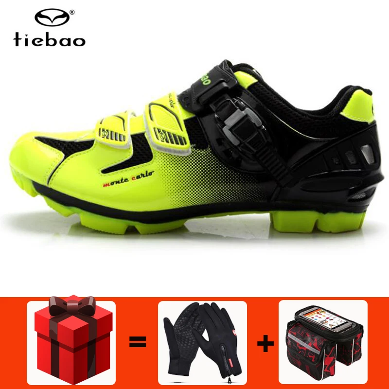 add gift TIEBAO sapatilha ciclismo mtb велосипедная обувь добавить педаль SPD набор мужские кроссовки zapatillas deportivas hombre обувь для горного велосипеда - Цвет: add gift