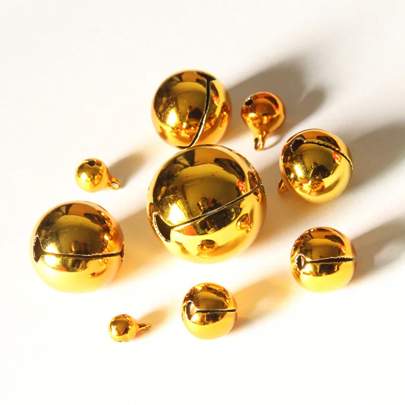 

Gold Color 8/10/12mm Metal Jingle Bells Beads Festival Party Decoration/Christmas Tree DIY Crafts Accessories