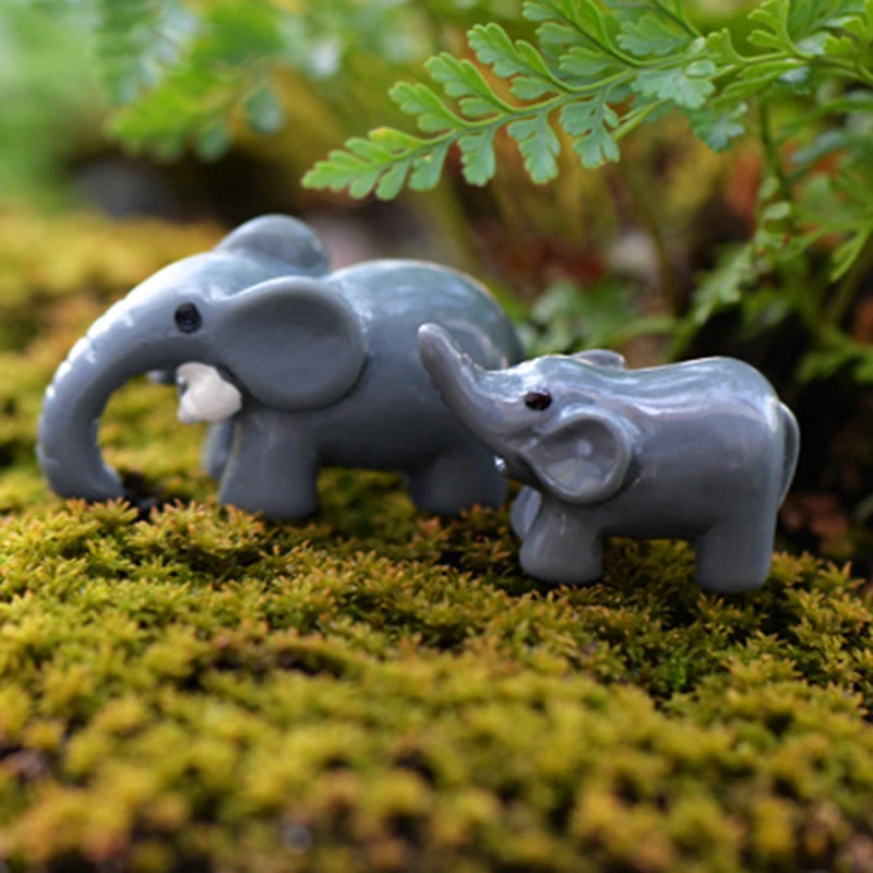 2 милых слона в горшке фигурка стеклянный контейнер из смолы сказочное украшение
