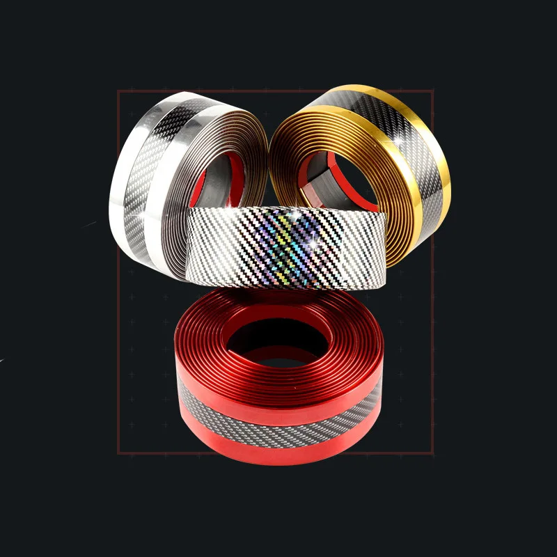 Наклейки для стайлинга автомобилей 5D углеродное волокно резиновый порог