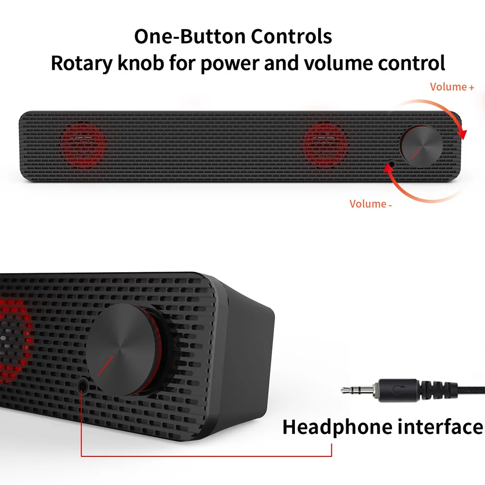 Фото Проводная Колонка Smalody Soundbar 10 Вт 3 5 мм Колонки для компьютера Проводная Колонка Smalody Soundbar 10 Вт 3 5 мм Колонки для компьютера