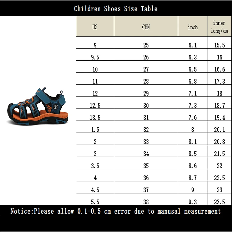 

Children's shoes summer plus size children's sandals Baotou boys sandals beach shoes