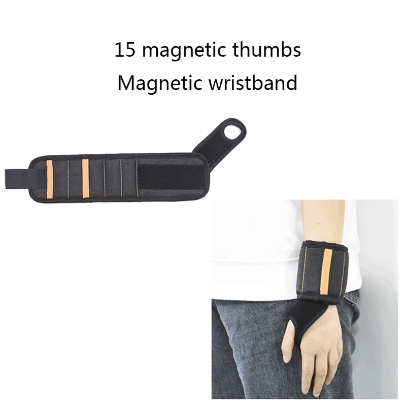 

15 Strong Magnets Wrist Strap Portable Electrician Tool Bag Screw Nail Drill Bracket Repair Tools Storage Holder
