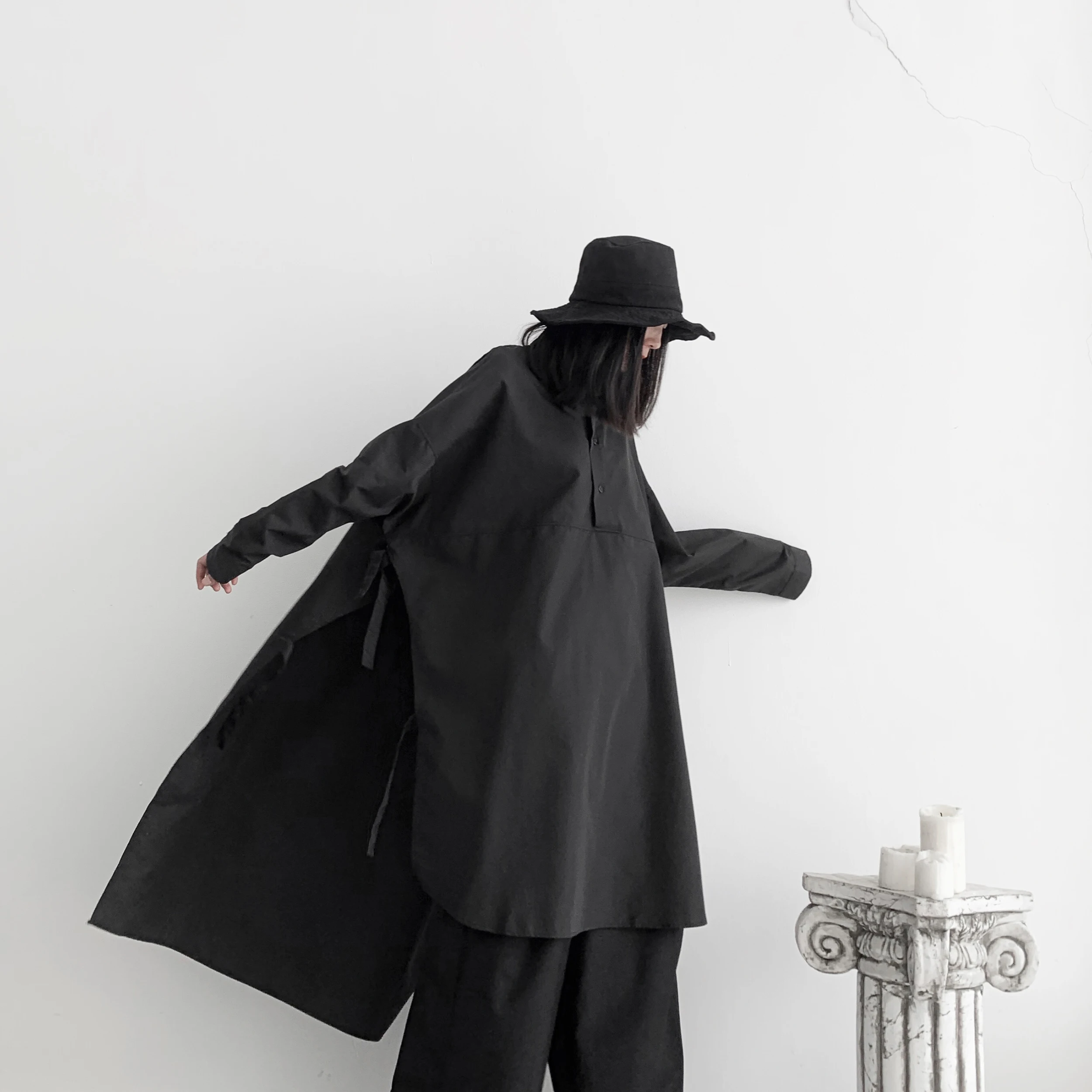 Yamamoto/женская одежда в стиле темного отдела дизайнерская рубашка ретро со