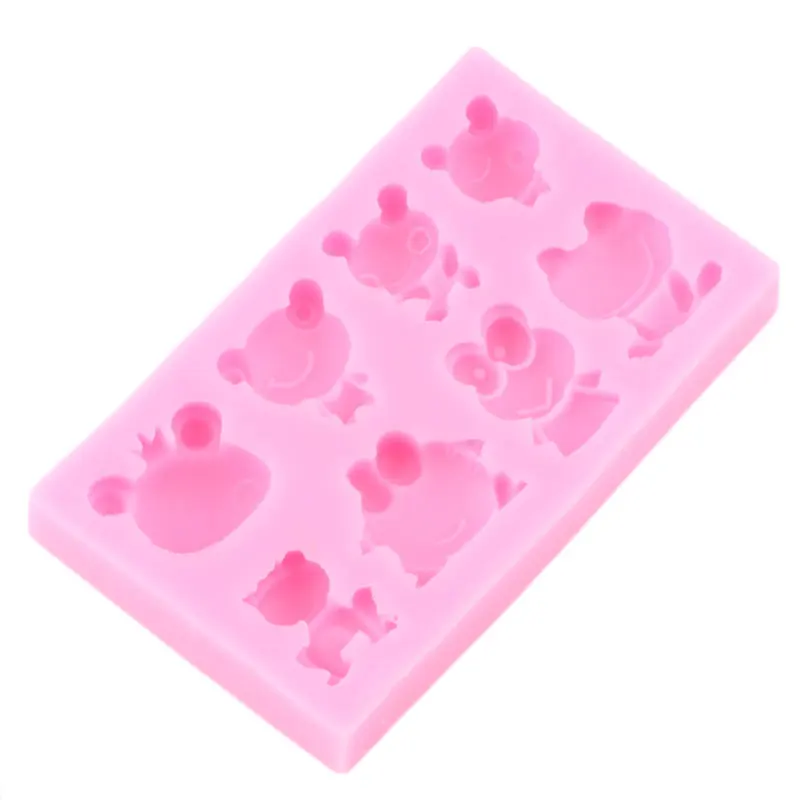 3D симпатичная лягушка силиконовая форма капкейк Топпер инструменты для