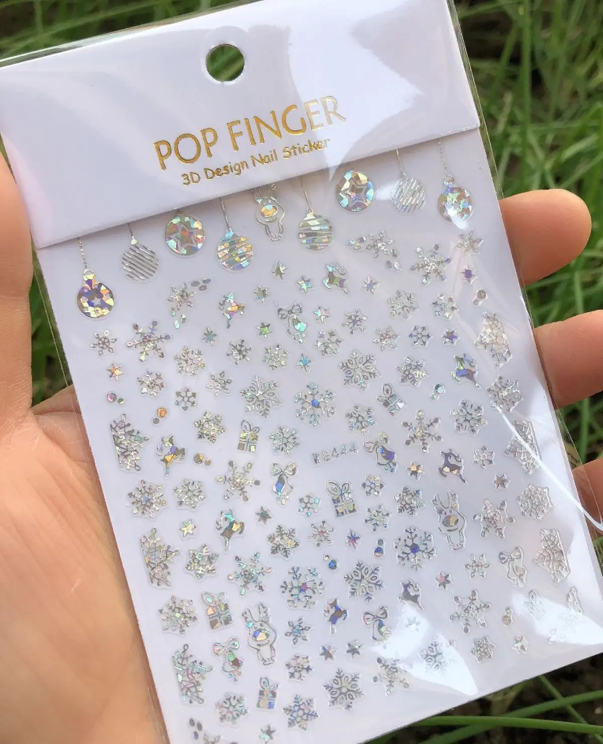 

1Pcs Iridescent Silver Laser Snowflakes 3D Nail Stickers Leaves Flowers Summer Self Adhesive Transfer Sliders For Manicures Tips