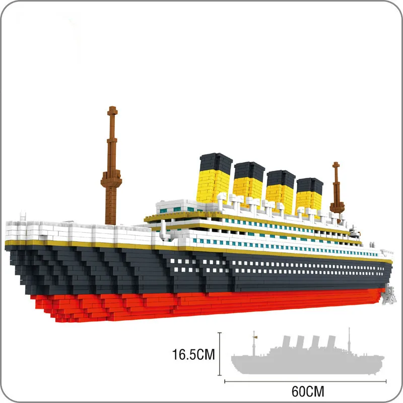 

3800pcs+ Small Particle Building Blocks 60CM Large Size Titanic Cruise Ship 3D Model Mini Bricks Toys for Children Gifts