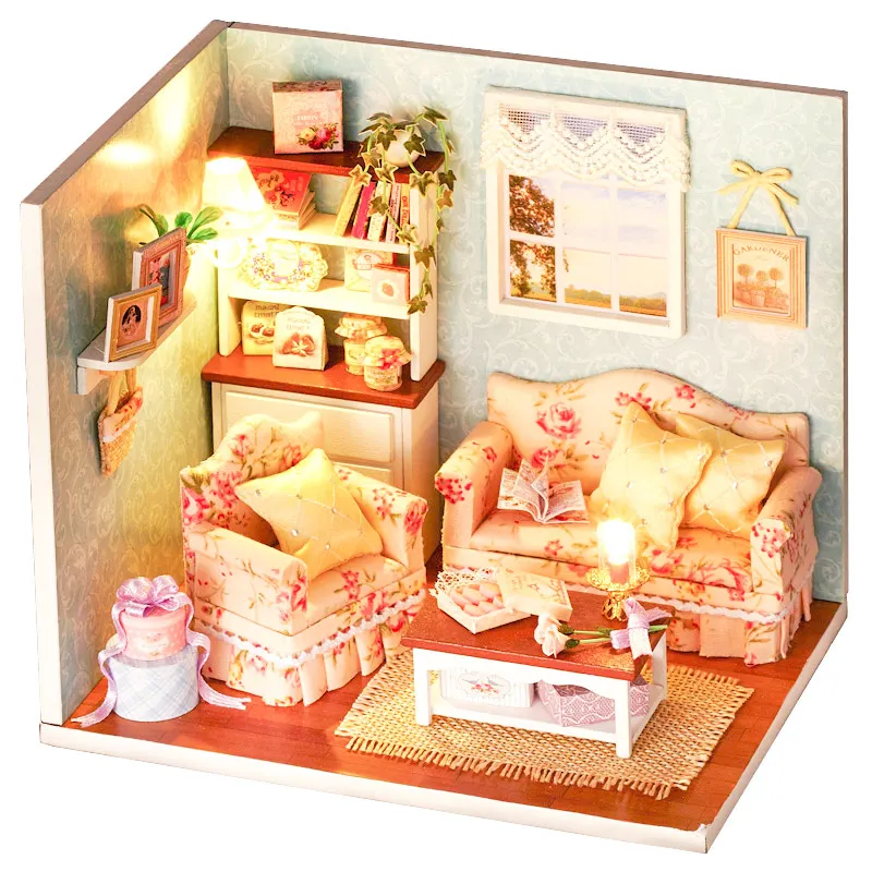 Кукольный дом мебель Diy Миниатюрный 3D Деревянный Miniaturas кукольный домик игрушки для детей подарки на день рождения Каса дневник котенка H013 - Цвет: H07
