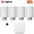 Клапан привода радиатора Tuya Smart ZigBee, Умный домашний программируемый термостат для контроля температуры с дистанционным управлением через приложение