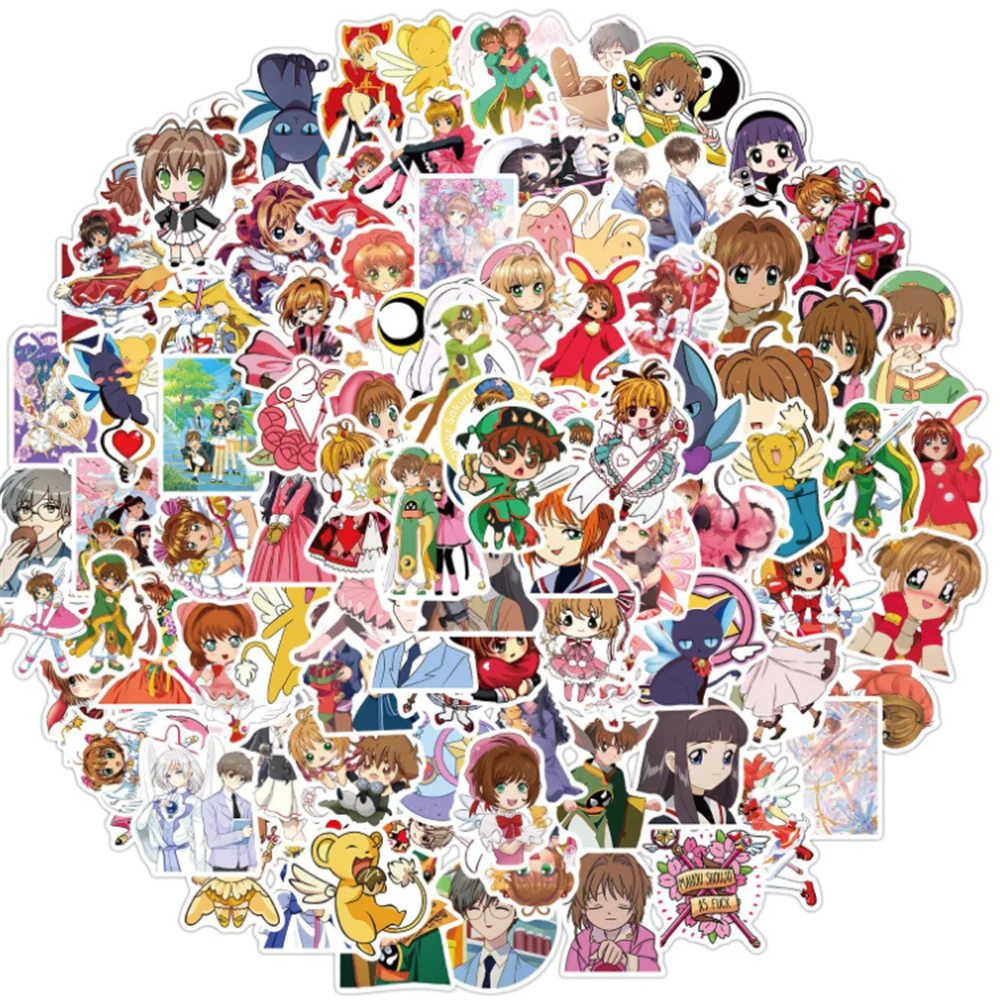 

10/30/50CPS Anime Magic Card Graffiti Girl Sakura Sticker Computer Luggage Guitar Waterproof Decoration Toy Wholesale