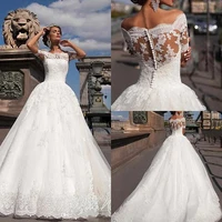 romantic mermaid 2019 wedding dresses long off the shoulder cheap garden lace bohemian bridal gowns vintage wedding dress