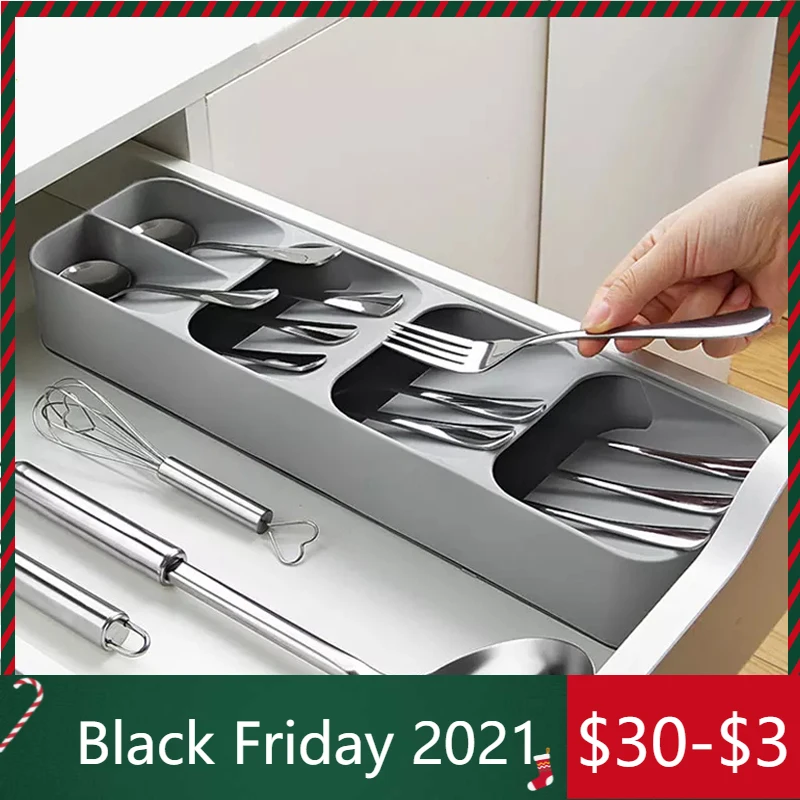 

Cutlery Storage Tray Knife Holder Tableware Organizer Spoon Fork Storage Box Plastic Container Plateau Knife Block Holder Rack