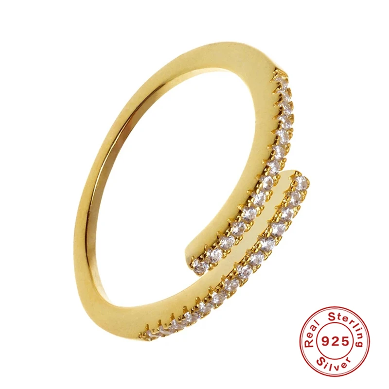 Женское Открытое кольцо с кристаллами покрытое 18 каратным золотом|ring rose gold|gold rings