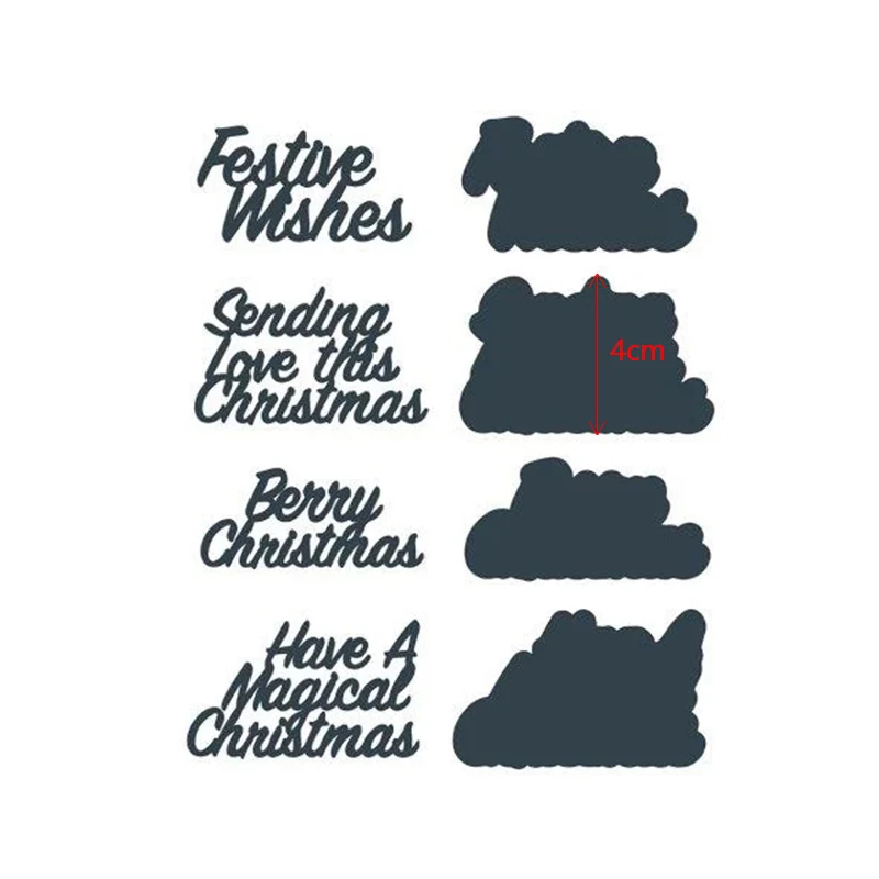 

Festive Love Sending Love This Christmas Berry Christmas Have A Magical Christmas Metal Cutting Dies Phrases Die Cuts For Cards
