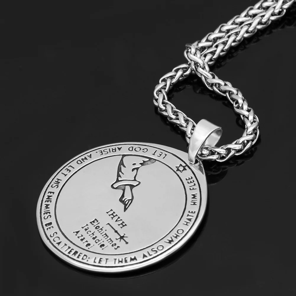 Talisman Pentacle of Solomon Seal Wiccan Pagan Hermetic Enochian Kabbalah Подвеска Ожерелье нержавеющая