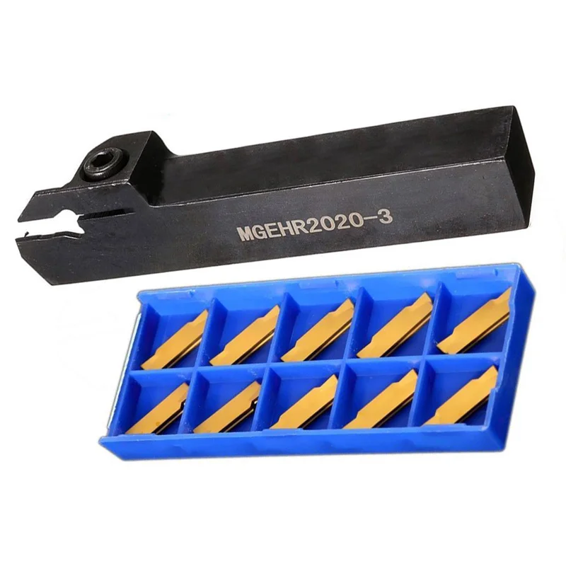

MGEHR2020-3 Lathe Grooving Parting Cutter Tool Holder + 10x MGMN300 (3mm) Insert 10*Grooving Blades