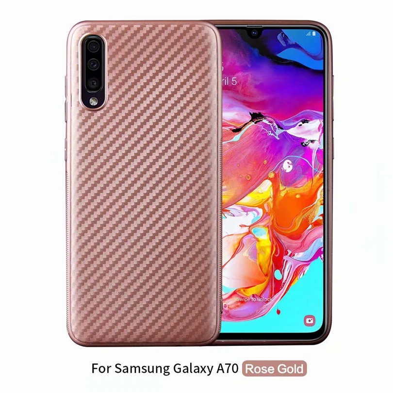 Для samsung Galaxy A 70/A70 чехол из углеродного волокна для A70 Матовый ТПУ чехлы смартфонов