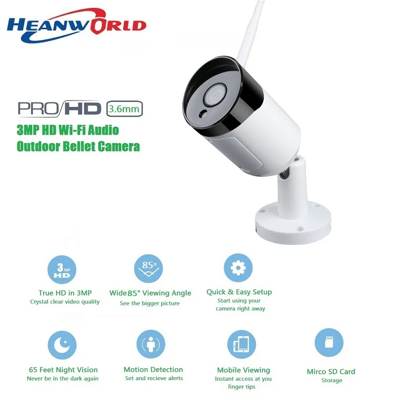 3MP WiFi Camera Outdoor 3 Megapixels HD Security Audio Surveillance Motion Detection IR LED Night Vision IP | Безопасность и
