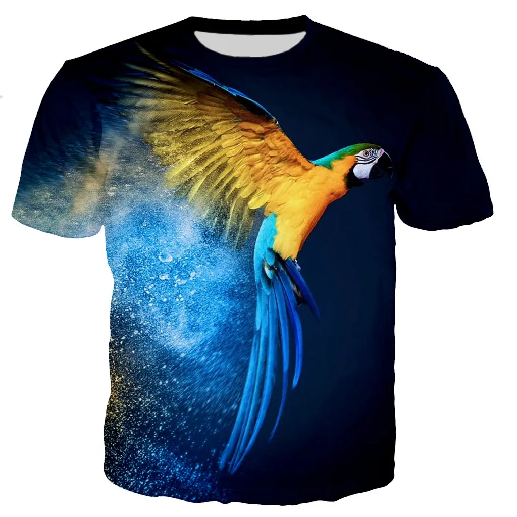 

Parrot 3D Printed Funny T Shirt Men Women Summer Fashion Casual Cool Short Sleeve Animal Harajuku Streetwear Oversized T-shirt