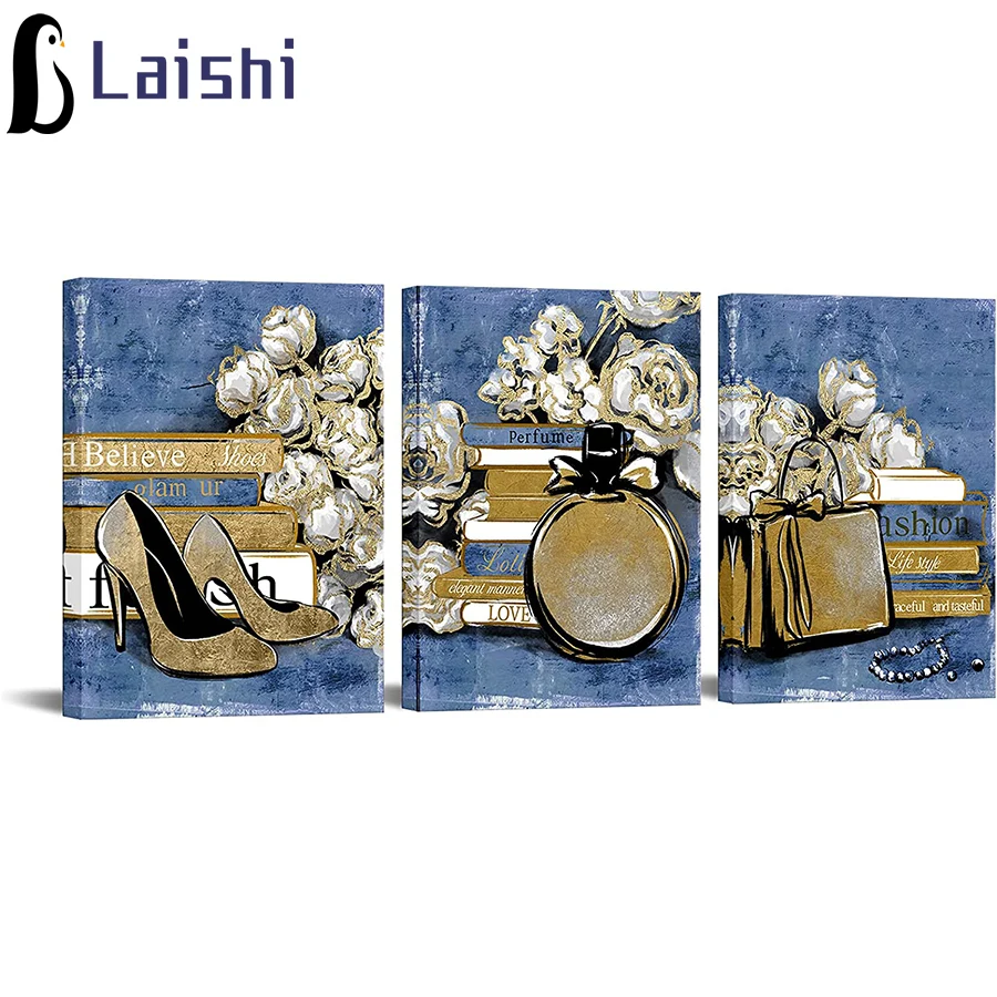 

3pcs diamond embroidery High heels, perfume, bags Modern decor mosaic Rhinestone diamond painting full square/round drill gift
