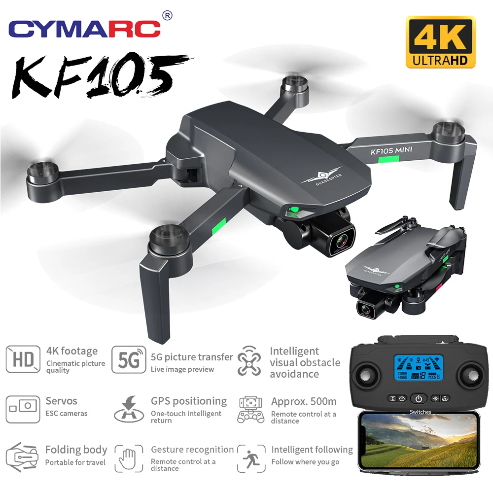 KF105 GPS Drone 4K Professional HD Camera FPV Dron ESC 3-Axis Gimabal 5G Wifi Brushless Motor Foldable RC Helicopter VS KF102