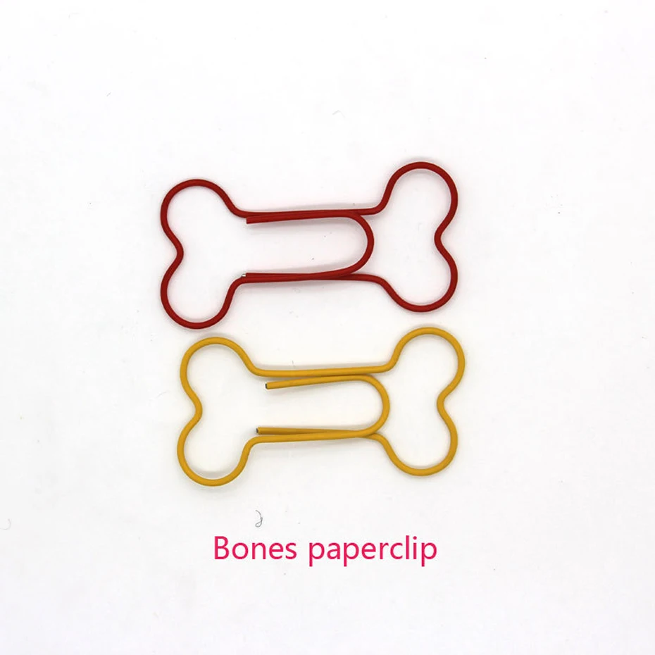 A box of 24 colored small bones paper clips animal paper clips office file storage test paper classification