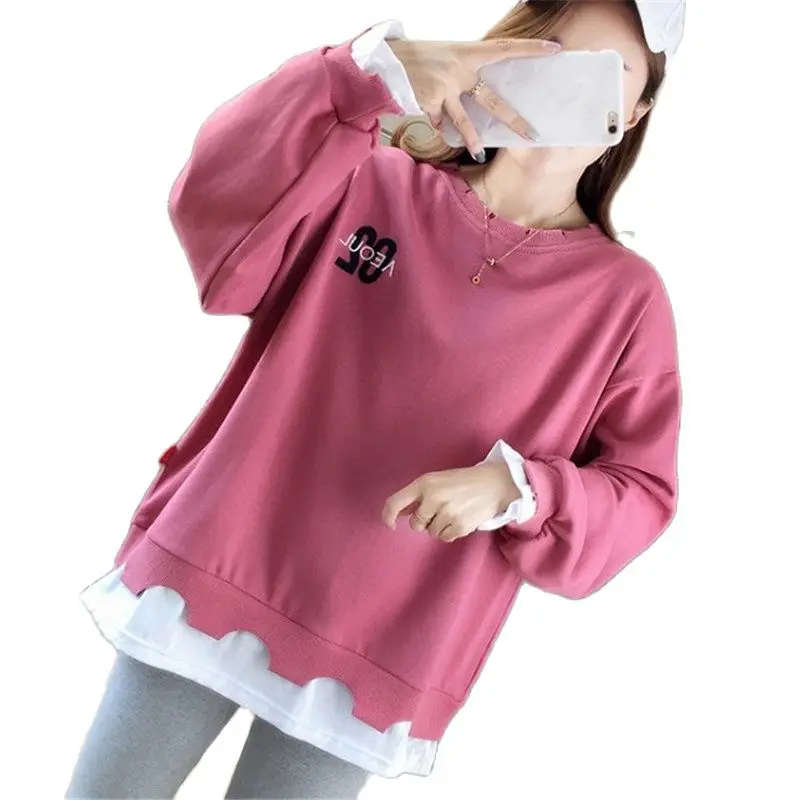 Новинка осени 2019 просторные тонкие двойные толстовки большого размера с